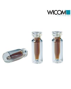 WICOM 11mm CRIMPSNAP-Vials, Klarglas, 2ml, 6mm Öffnung, mit vormontierten Insert...